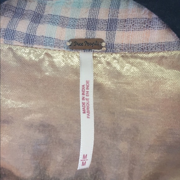 Free People Cotton Cropped Shirt Ivory Medium - Picture 6 of 7